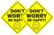 Tek Automotive Don't Worry Be Happy Smile Face Car Sign Twin Pack – Funny Car Window Stickers, Yellow, 14x14cm, Semi-Rigid Vinyl, Funny Car Accessories, Promotes Calm Driving with Window Suction
