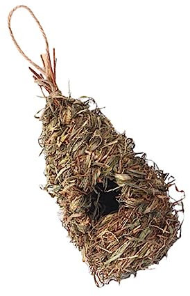 Sosoport Hängendes Vogelhaus Strohdach Für Garten Rustikales Handgefertigtes Vogelnest Atmungsaktiv Und Langlebig Für Kleine Vögel Und Tiere