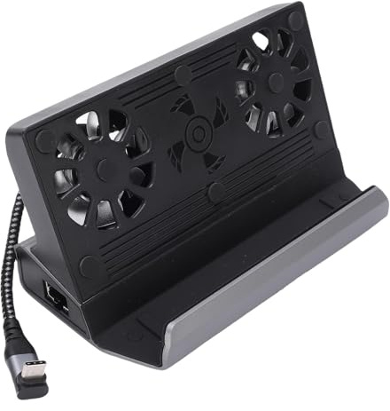 Fockety Docking Station per Console di Gioco, Hub Professionale 10 in 1 con Doppie Ventole di Raffreddamento RGB e Ricarica PD da 100 W, per OLED ROG Ally Legion Go Steam Deck