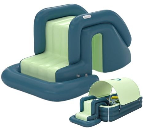 Glissière d'eau Gonflable : Toboggan de Jeu de Piscine, Toboggan d'escalade en Plein air | Large Natation dans la Cour, activité d'éclaboussures d'été pour et Adultes, événements