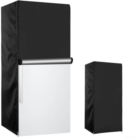 Protective Cover for Upright Freezers, Waterproof and Dustproof with Adjustable Drawstring and Snap Buttons, Two Large Side Pockets and Dual Handles for Easy Use