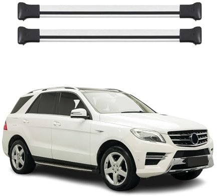 OMAC Dachträger für Mercedes M Klasse GLE W166 2012-19 Alu Silber 2-teilig | bis 75 kg Traglast, Querträger, Grundträger