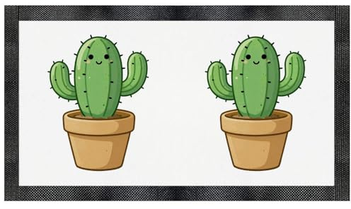 Azeeda 'Happy Cactus in Plant Pot' Pet Feeding Mat (PM00036453)