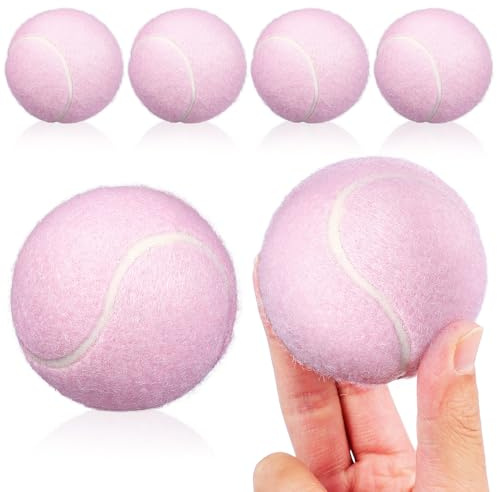 SEWACC 6 Tennisbälle, Rosa, Weiche, Elastische Gummibälle für Mädchen, Anfängertraining, Jugendübungen Und Spielplatzspaß