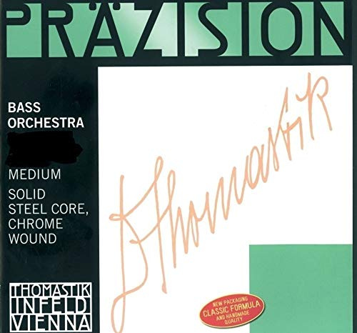 Thomastik single string for double bass 4/4 precision - G string solid steel core, chrome wound, orchestral tuning, medium