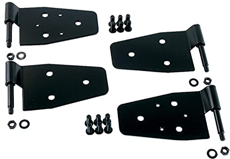 Rugged Ridge Door Hinge Kit for Jeep Wrangler YJ/TJ/LJ | Steel, Black | 11202.01 | Fits 1987-1995 Jeep Wrangler YJ; 1997-2006 Jeep Wrangler TJ; 2004-2006 Jeep Wrangler LJ