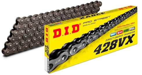 DID X-ring Gold Chain 428 VX 130 Glieder, offen mit Clip Lock