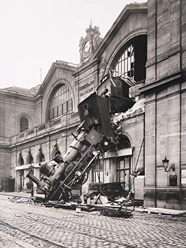 1art1 Züge Poster Zugunglück Am Bahnhof Montparnasse, Paris, Frankreich, 1895 Kunstdruck Bild 80x60 cm