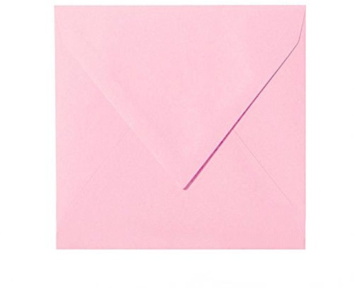 Paper24 25 quadratische Briefumschläge, Feuchtklebung, Kuvert, Briefhülle Rosa
