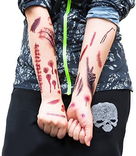 Tattoos Narben Wunden Horror Ritzen Helloween - 40 realistisch aussehende Motive