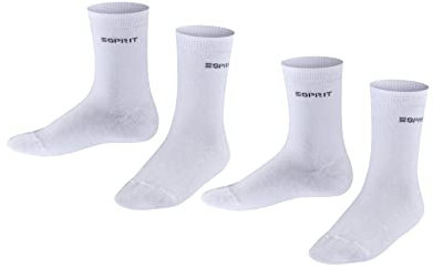 ESPRIT Unisex Kinder Socken Foot Logo Multipack K So Baumwolle einfarbig 2 Paar, Weiß Off-White 2010, 27-30
