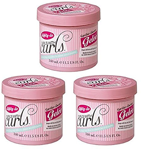 Dippity Do Girls with Curls Light Hold Gel – Form, glatte und separate Locken – sulfatfrei, Aloe, Vitamin E & Weizenprotein – Frizz Free, Never Crunchy – 3er-Pack (je 340 ml)