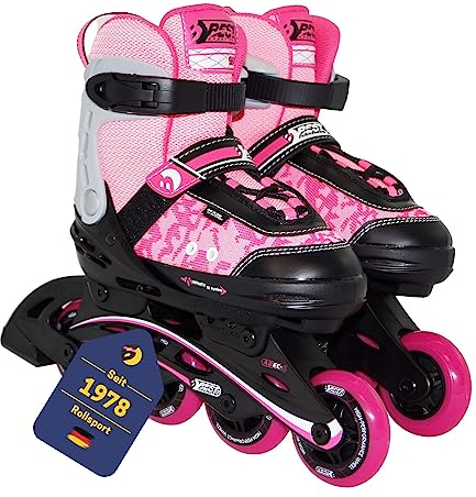 Best Sporting Inline Skates Kinder & Erwachsene I Rollschuhe größenverstellbar 38-41 I robuste Inliner mit Bremse I pink - schwarz I hochwertige Rollerskates Schuhe I Inliner mit 4 Rollen
