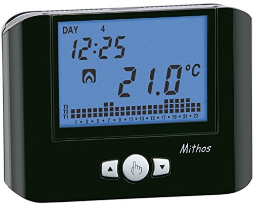 VEMER VE766900 MITHOS - Cronotermostato Elettronico Settimanale da Parete, Alimentazione 230V, Nero