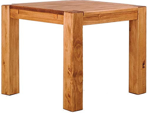 Esstisch Rio Kanto 100x100 cm Honig Pinie Massivholz Größe und Farbe wählbar Esszimmertisch Küchentisch Holztisch Echtholz vorgerichtet für Ansteckplatten Tisch ausziehbar Brasilmöbel