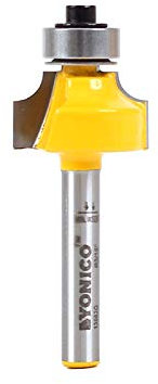 Yonico 13962q 3/16-Inch Radius Round Over Edge Forming Router Bit 1/4-Inch Shank