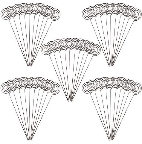 EXQUISS 50 Stück Ständer Kartenhalter Platzkarten Halter Foto Notizenhalter Memohalter Notizenhalter Klammer Ton Kuchen Zubehör 15,2 cm für Hochzeit Party Tischnummer Namensschild (50)