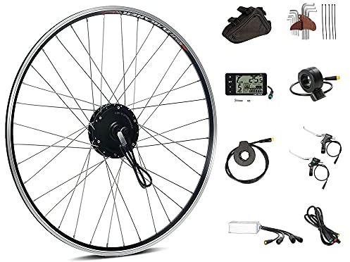 Season 28'' Rear Wheel Freewheel Electric Bicycle Motor Conversion Kit Black 36V 350W for E-Bike Cycling