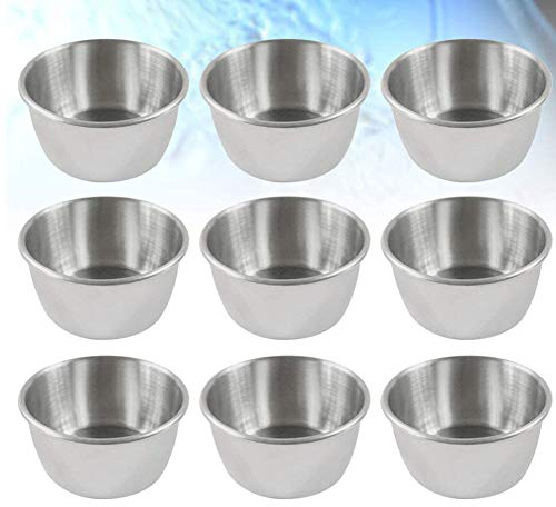 Xydz Stainless Steel Condiment Dishes - 9pcs Mini Round Dipping Bowls