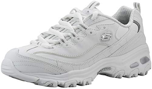 Skechers Women's D'Lites Biggest Fan Fashion Trainers, White, 8 UK