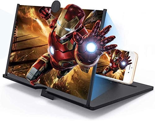ISMMIK 14 Inch Mobile Screen Magnifier, Amplifier for All Smartphones - Black