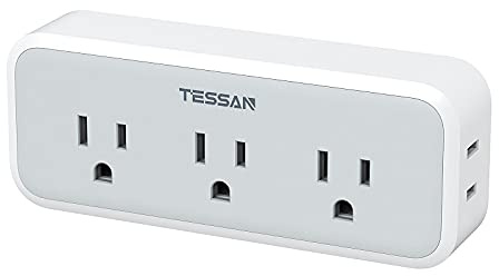 Multi Plug Outlet Extender, TESSAN Surge Protector Wall Plug Splitter with 5 Electrical Outlet Expander, Multiple Plug Adapter for Travel Home Office