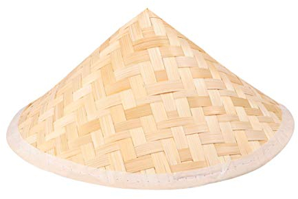 EXCEART Chinois Bambou Chapeau 1 Pièces 23. 5X14. 5Cm Oriental Style De Paille De Bambou Armure Conique Chapeau Agriculteur Riz Patty Chapeau pour Enfants Adolescents