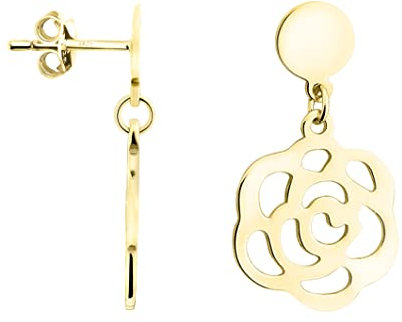 SOFIA MILANI - Damen Ohrringe 925 Silber - vergoldet/golden - Blumen Ornamenten Ohrhänger - E1268