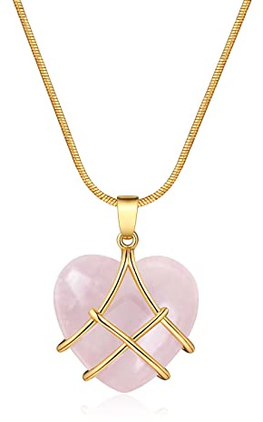 IDesign Best Friend Necklace for Women Girls Diamond Castle Rose Quartz Heart Opal Necklace For Women Girls, Friendship Necklaces,Birthday Gift, Mother'S Day Necklace, Gift For Her…