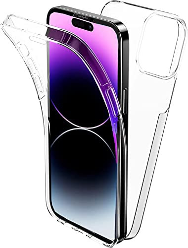 iPhone 14 Pro Max Case, Ultra Thin 360 [Full Protection] [no dots] [Slim TPU] [Front and Back] [Transparent] [Hard PC Back and Soft TPU Front Case] For Apple iPhone 14 Pro Max (CLEAR)