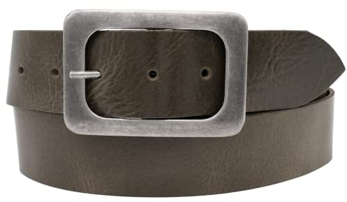 AnnaMatoni Damen Ledergürtel mit Modischer Schließe Damen Gürtel 4cm breit Echt Leder Gürtel (Grau 730, TW90-105cm Gesamtlänge)