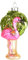 BRUBAKER Flamingo Pink mit Palme Weihnachtskugel aus Glas - Handbemalt und Mundgeblasen - Christbaumschmuck Lustig - Christbaumkugel Figuren Weihnachtsdeko Anhänger - Deko Baumkugel