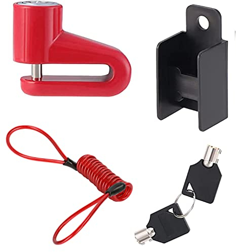 Blocco Freno a Disco,Antifurto Filo di Acciaio Blocco,per Moto Bicicletta E-Scooter a Corda Ruote.