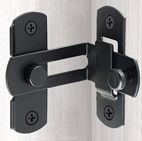 Litensh Cerradura de Puerta Corrediza de Granero, Pestillo de Puerta Corredera 90 Grados de Acero Inoxidable, pestillo deslizante, Cerrojo Puerta Interior,cerradura de seguridad, 4 pulgadas