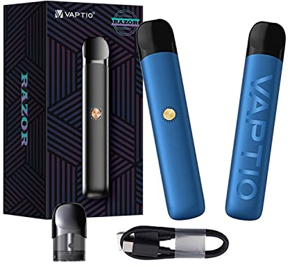 Pod Mod Vaptio Razor Kit sigaretta elettronica con batteria 550mAh 2.0ML Atomizzatore Kit vaporizzatore Vape Pen Starter Kit No E Liquid No Nicotine (blu)