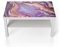 DEQORI Glastisch | weiß groß 90x50 cm | Motiv Lebhaftes Paisleymuster | ausgefallener Beistelltisch aus Glas | Hochglanz Couchtisch fürs Wohnzimmer | moderner Couch Tisch mit Design