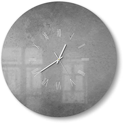 DEQORI Glasuhr | rund Ø 50 cm | Motiv Leere Schultafel | große XXL Design Uhr aus Glas | leise Wanduhr für Wohnzimmer & Küche | moderne Hingucker Uhr für die Wand