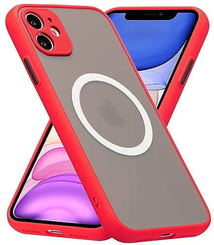 ZCDAYE Case for iPhone 11, Slim Shockproof TPU Bumper with Wireless Charging, Frosted Red