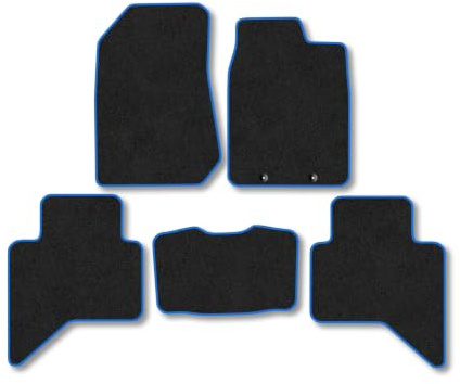 Isuzu D-Max (2012-2021) Carpet Car Mats | Blue Edge Trim Tailored Fit Floor Mats Full Coverage Protection Accessories Easy Clean Anti Slip Made in the UK