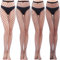 Jiujiutu 4 pares malla pantimedias sexy mujeres fishnet tights cintura alta medias body de malla para mujer medias de red calcetines medias rejilla mujer