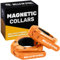 Magnetic Barbell Collars [Bells of Steel] Premium Weight Bar Clamps, Quick Release Barbell Clips, Olympic Barbell Clamps, High Strength Nylon Gym Clips, Pair, Orange