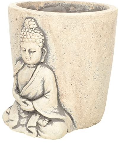 STOBAZA Pot De Fleurs Ciment Tête De Bouddha Jardinière Succulente Créative pour Décoration Intérieure Et Extérieure Offrir