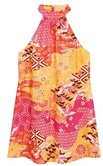 Superdry Damen Ärmelloses Minikleid mit Print Gold Pink Stork Wolke 38