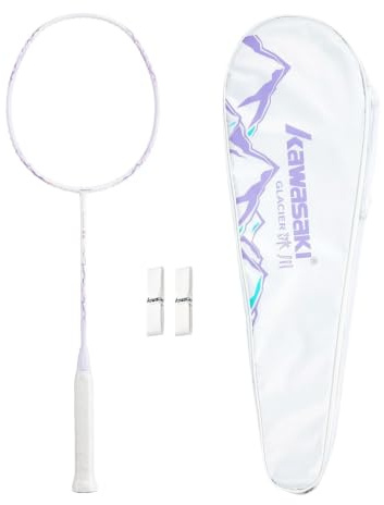 Kawasaki Carbon Badminton Schläger mit Schlägertasche Glacier