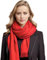 LA FERANI Damen Kaschmir Schal Halstuch Herbst Winter 185x65 geschmeidig Kaschmirschal Rot geschmeidig stilvoll elegant Wollschal Wolle Uni Farbe Damenschal (Rot)