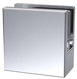 Balterly Shower Screen Support Foot, Square Glass Shower Screen Support Foot, Floor Bracket for Wetroom Screens, Bracket Supports for Wet Room Glass Showers - 44 x 30 x 45mm (Chrome)