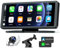 Lamto Wireless Carplay und Android Auto Tragbares Autoradio Bluetooth, 6.86 Zoll IPS-Touchscreen mit 1080P wasserdichter Rückfahrkamera GPS-Navigation Mirror Link/Siri/FM-Display für Apple Car Play