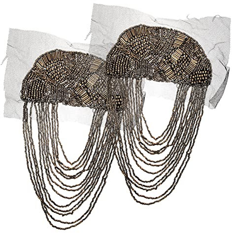 Operitacx 2stücke Vintage Quaste Schulterabzeichen Epauletten Für Kostüme Für Cosplay Und Halloween Dekorative Schulterakzente Für Männer Und Frauen Große Gunmetal-farbe