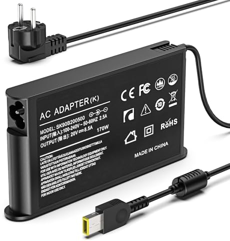 170W Alimentateur Chargeur pour Lenovo Thinkpad P1 P15 P17 T15g P50 P51 P52 P53 P70 P71 P73 W540 W541 Legion Y530 Y540 Y720 Y730 Y7000 Y900 Y910 Y920 ADL170NLC3A ADL170NDC3A Chargeur Batterie Charger