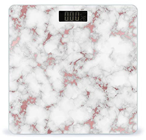 White Marble Rose Gold Digital Bathroom Scale Print Body Scales Weighing Scales For Home Women Men Gift